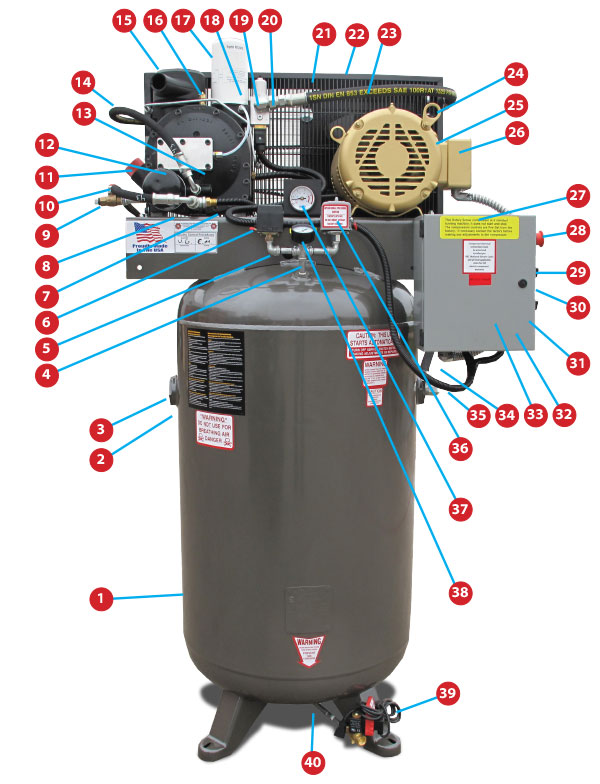 7.5hp-Open-RS-80-Gallon-Vertical-NK-Parts-Breakdown-1