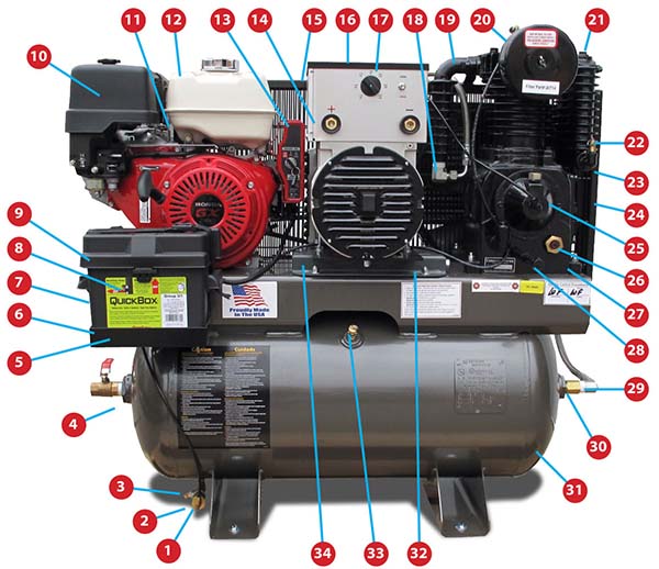 10-14 HP Compressor/Generator/Welder Parts