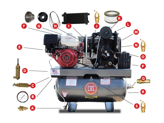 15hp Gas Piston Compressor Parts Breakdown